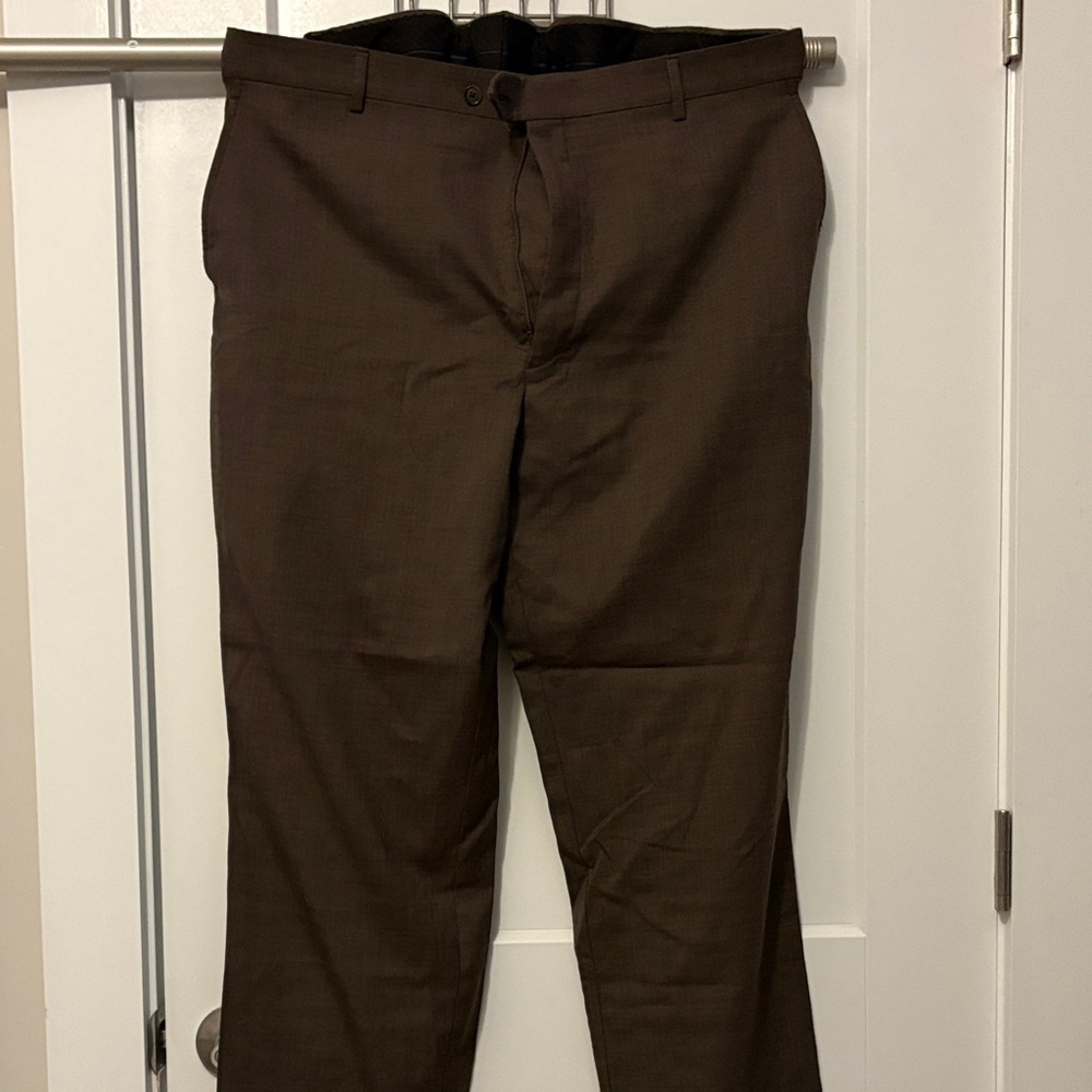 Stafford Men's Dark Brown Dress Pants